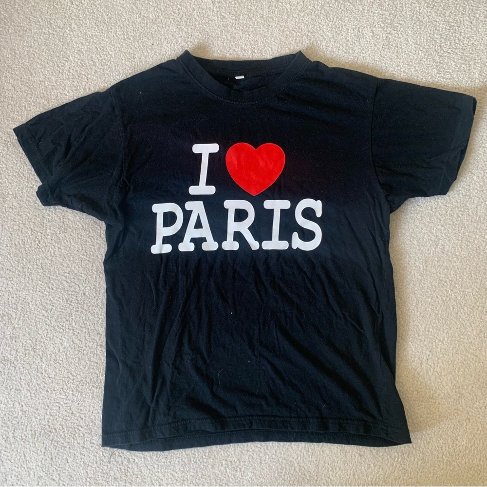 i ❤️ paris black t shirt